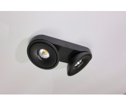 Потолочный накладной светильник ROUND-OUT-03-BL-WW (теплый белый свет, черный корпус) 