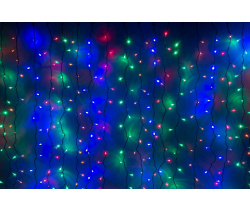 LED-XP-5725-6M-230V-С, мульти светодиоды/черный провод. Световой занавес с контроллером 2*3м. Flesi