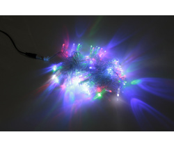 LED-PLS-100-10M-240V-M/C-F(W)-W/O, Мульти/белый флэш на прозр. пр., соед.(без шнура) С КОЛПАЧКОМ