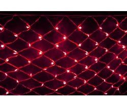 LED-SNL-80-240V-R Световая Гирлянда Сеть 2*1м, красные LED/насадка-Звезда/прозрачный провод Neo-Neon