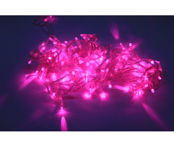 LED-PLS-100-10M-24V-P/C-W/O, PINK (розовая)/прозр.пров соед (без сил.шнура) С КОЛПАЧКОМ