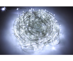 LED-LP-15-100M-12V-W/CL-F(W) С КОЛПАЧКОМ, Гирлянда клип-лайт белые LED/белый Flash. Neo-Neon
