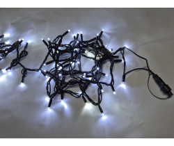 LED-PLR-100-10M-240V-W/BL-F(W)-W/O Flash LED гирлянда 10м IP65, 240V, белые LED/провод каучук черный
