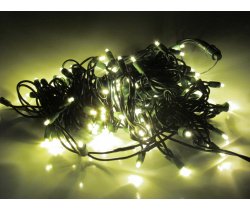 LED-PL-5ММ-8-G-200-240V-18-WW Светодиодная гирлянда 20м, 240V, белые теплые LED/темно-зеленый провод
