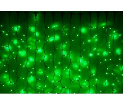 LED- PLRS-3720-240V-2*3М-G/BL  зеленые светодиоды/черный каучуковый провод. Занавес 2*3м. Neo-Neon
