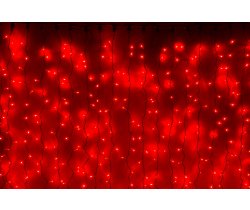LED-XP-5725-6M-230V-S (красные светодиоды/черный провод), Flash. Светодиодный занавес 2*6м. Flesi