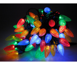LED-PL-C9-8-G-220V-18-M Светодиодная гирлянда 20м 240V мульти LED/насадка Шишки 5,6х2,6см. Neo-Neon