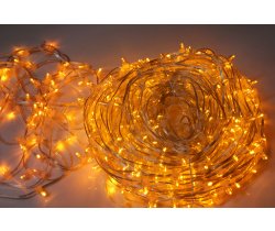 LED-LP-15-100M-12V-Y/CL-F(Y) С КОЛПАЧКОМ, Гирлянда клип-лайт желтые LED/желтый Flash. Neo-Neon