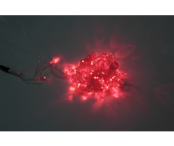 LED-PLS-100-10M-240V-R/C-W/O, Красная/прозрачны провод, соединяемая (без силового шнура) С КОЛПАЧКОМ