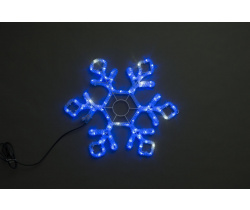 LED-XM(FR)-2D-CK022-B-24-B-F(W) Синяя Снежинка 60,5х52см с белыми Flash LED