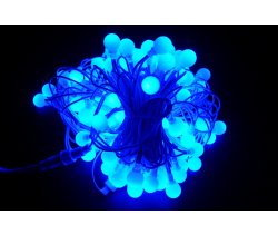LED-PLR-100-15M-240V-B/WH  Светодиодная гирлянда 15м, 240V, IP65, синие LED/Матовый Шарик 2,5см