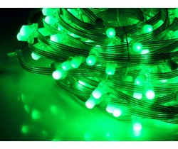 LED-CMLP-4W-15СМ-200-12V-G Гирлянда клип-лайт зеленые LED/чейзинг, 30м, колпачок, транс. Neo-Neon