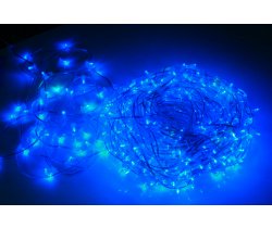 LED-LP-15-100M-12V-B/CL-F(W) С КОЛПАЧКОМ, Гирлянда клип-лайт синие LED/белый Flash. Neo-Neon