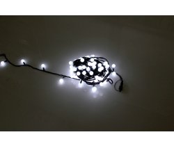 LED-PLR-100-15M-25MM-240V-W/BL -W/O LED гирлянда 15м, 240V, IP65, белые LED/Матовый Шарик 2,5см