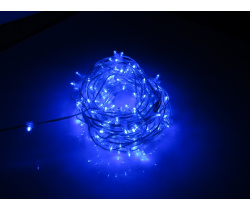 LED-LP-15-100M-12V-B-F(B) Гирлянда клип-лайт синие LED(6-й Flash), насадка--колпачок. Neo-Neon