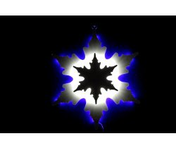 FCB(L)-BACK-SNOW-0001-3.5V-B/W Снежинка пластик с контражуром 46*46см, синяя/белая чейзинг