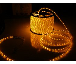 LED-DL-2W-100M-2M-240V-Y  Светодиодная гирлянда дюралайт, фиксинг, желтый, D13мм, 36LED/метр, IP65, 