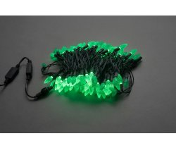 LED-XS-100-240V-G Светодиодная гирлянда 10м, IP65, 240V, Зеленые LED/насадка Ягодка 3,5х1,5см. Flesi
