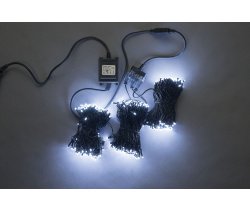 LED-BS-200*3-20M*3-24V-W Светодиодная гирлянда Спайдер 3*20м, 24V, белые LED/черный провод. Flesi