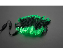 LED-XS-100-240V-G Светодиодная гирлянда 10м, IP65, 240V, Зеленые LED/насадка Ягодка 3,5х1,5см. Flesi