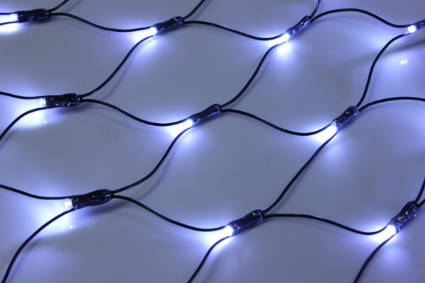 LED-SNL-288-C-2*1,5M-240V-W/BL Гирлянда Сеть 2*1.5м, белые LED/черный провод/контроллер, соединяемая фото 2