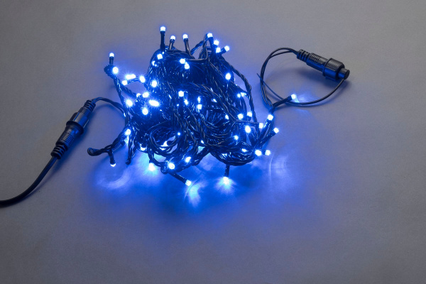 LED-PLS-100-10M-240V-B/BL-W/O, синяя / черный провод, соединяемая (без силового шнура) фото 2