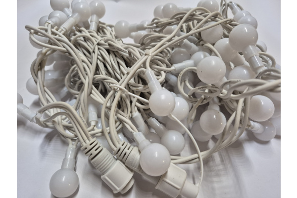 LED-PLR-100-15M-25MM-240V-Multy/WH-WO  LED гирлянда 15м, 240V, IP65, мульти LED/Матовый Шарик 2,5см фото 4