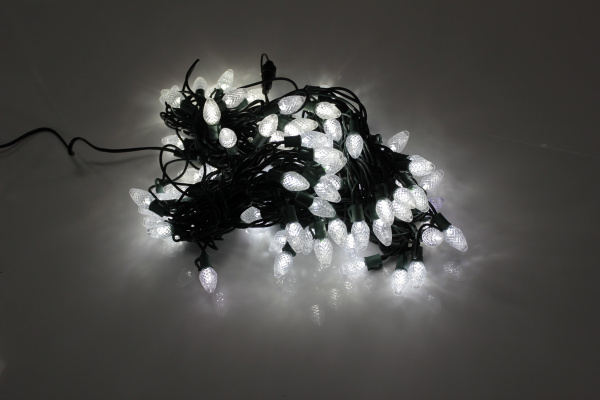 LED-PL-C7-8-G-220V-18-W Светодиодная гирлянда 20м, 240V, белые LED/насадка Шишки 3,5х2см. Neo-Neon фото 1