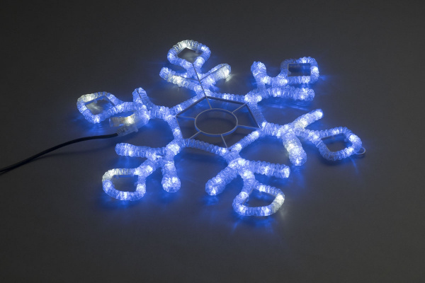 LED-XM(FR)-2D-CK022-B-24-B-F(W) Синяя Снежинка 60,5х52см с белыми Flash LED фото 2