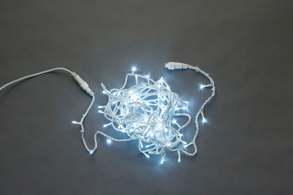 LED-PLS-100-10M-240V-W/W-F-W/O, белая/белый провод/ белый FLASH, IP-54, (без шнура) фото 1