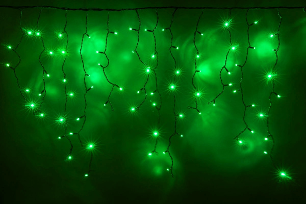 LED-RPL-200(50x4)-230V-G  зеленые светодиоды/черный провод. Светодиодная гирлянда бахрома Neo-Neon фото 1