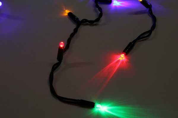 LED-RPLR-160-4.8M-240V-M(R/G/B/Y)/BL W/O мульти LED/провод черный каучук. Уличная LED гирлянда бахро фото 2
