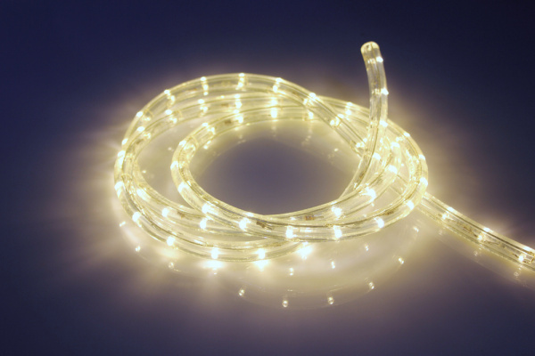 LED-DL-2W-100M-1M-240V-WW Светодиодная гирлянда дюралайт, фиксинг, белый теплый, D13мм, 36LED/метр,  фото 1