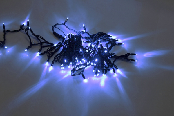 LED-PLR-200-20M-24V-B/BL-W/O, синяя/черный провод, соединяемая (без силового шнура) 24Вольта фото 1
