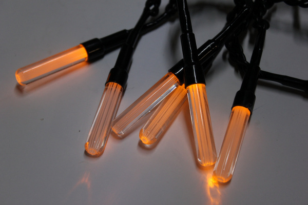 LED-LINE-10-AC-LI-O/GP-24V-Y Светодиодная гирлянда 1м, 24V, IP44 желтые LED/насадка Капсула 5,5*1см фото 1