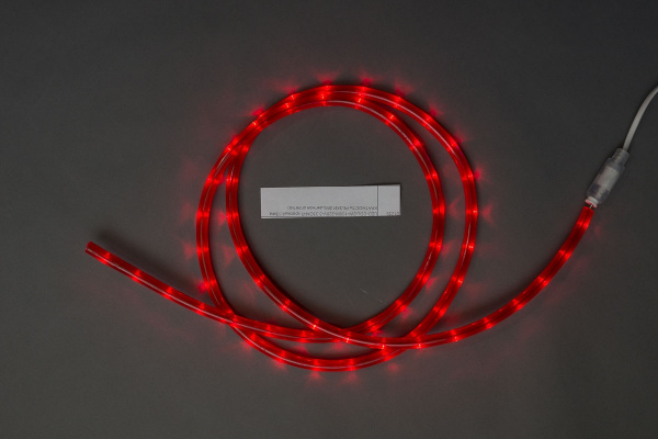 LED-СDL-2W-100M-220V-3,33СМ-R Светодиодная гирлянда дюралайт фиксинг, красные светодиоды и оплетка,  фото 1