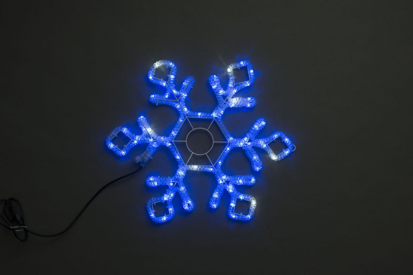 LED-XM(FR)-2D-CK022-24-B-F(W) Синяя Снежинка 60.5х52см с белыми Flash LED фото 1