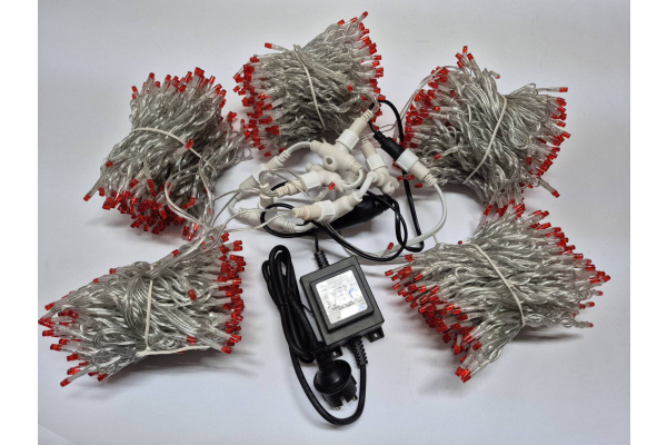 LED-PLS-200*5-20M*5-24V-R/С LED гирлянда Спайдер 5*20м, 24V, красные LED/прозрачный провод. Neo-Neon фото 4