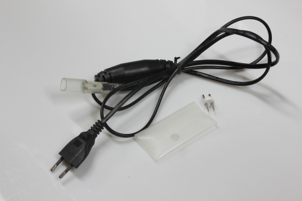 Силовой шнур для Светодиодного дюралайта фиксинг LED-DL-2W-100M-240V  Черный ПВХ. Neo-Neon фото 1