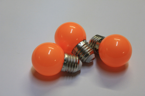 LED G45-E27-230V-O  LED лампа Е27  для Гирлянды Белт-лайт, оранжевый  цвет свечения. Neo-Neon фото 3