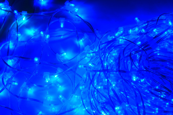 LED-LP-15-100M-12V-B/CL-F(W) С КОЛПАЧКОМ, Гирлянда клип-лайт синие LED/белый Flash. Neo-Neon фото 2