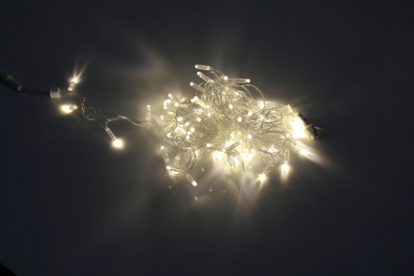 LED-PLS-100-10M-24V-WW/C-W/O, белый Т/прозр. провод, соединяемая (без силового шнура) С КОЛПАЧКОМ фото 1