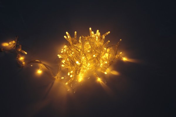 LED-PLS-100-10M-240V-Y/C-F(Y)-W/O, Желтая/желтый флэш на прозрачн .пр., соед.(без шнура) С КОЛПАЧКОМ фото 1