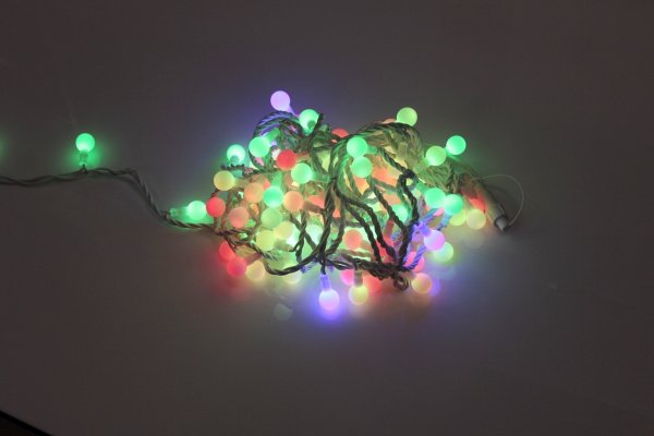 LED-PLR-100-15M-25MM-240V-RGB/WH -W/O (SLOW) LED гирлянда 15м, 240V, IP65, RGB LED/Шарик 2,5см фото 1