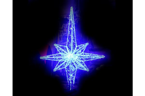 FLESI-LED-FL-001-Елочная макушка"Полярная звезда" синяя (РФ) 150Х117см. фото 1