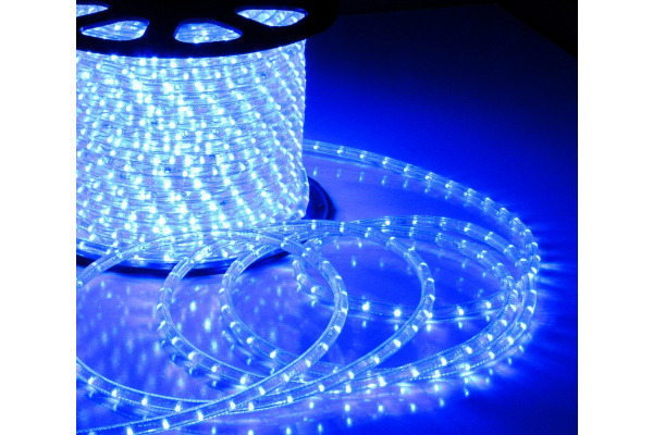 LED-XD-2W-1M(100M)-12V Светодиодная гирлянда дюралайт фиксинг, синий, 12V, D13мм, 36LED/метр, кратно фото 1