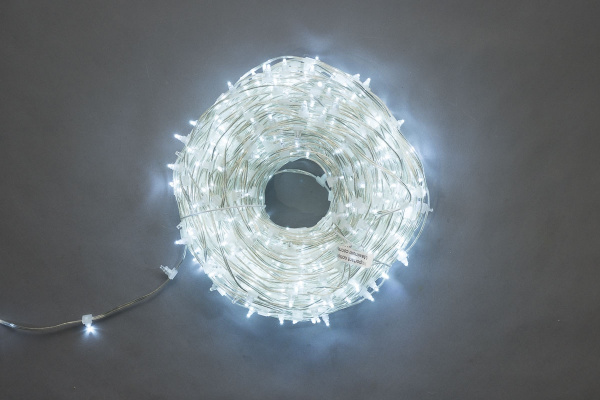 NEW LED-LP-15-100M-12V-W-F(W) Гирлянда клип-лайт белые LED/белый Flash БЕЗ КОЛПАЧКА. Neo-Neon фото 1