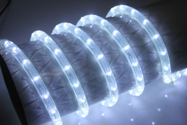 LED-DL-2W-100M-1M-240V-W Светодиодная гирлянда дюралайт, фиксинг, белый(6500K), D13мм, 36LED/метр, I фото 1