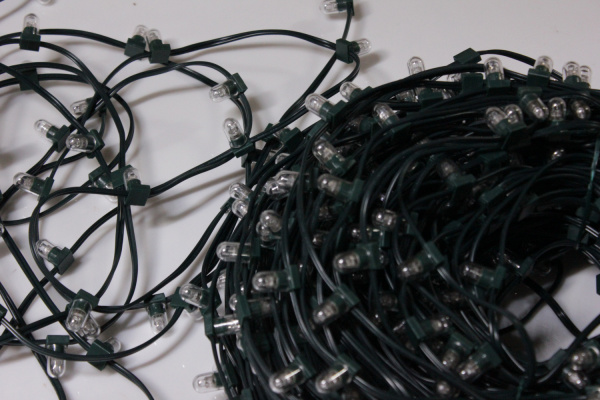 LED-LP-15CM-100M-12V-M/DG Гирлянда клип-лайт мульти LED c КОЛПАЧКОМ, темно-зеленый провод. Neo-Neon фото 4