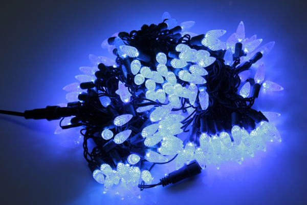 LED-PL-C6-4-G-220V-20-B Светодиодная гирлянда 20м, 220V, синие LED/насадка Ягодка 3,5х1,5см Neo-Neon фото 2